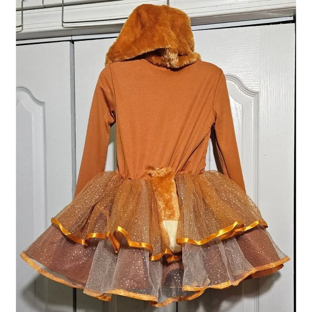 Furry Fox Child Costume Dress Girls 4-6 Halloween Woodland Animal Pretty Tutu